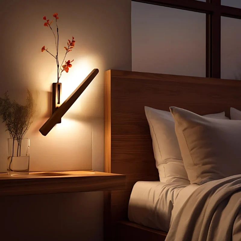 Wooden Vase Wall Light 1