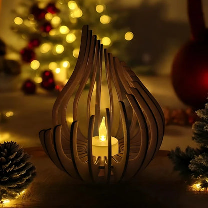 Teardrop Wooden Candle Holder 8
