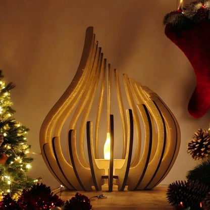 Teardrop Wooden Candle Holder 4