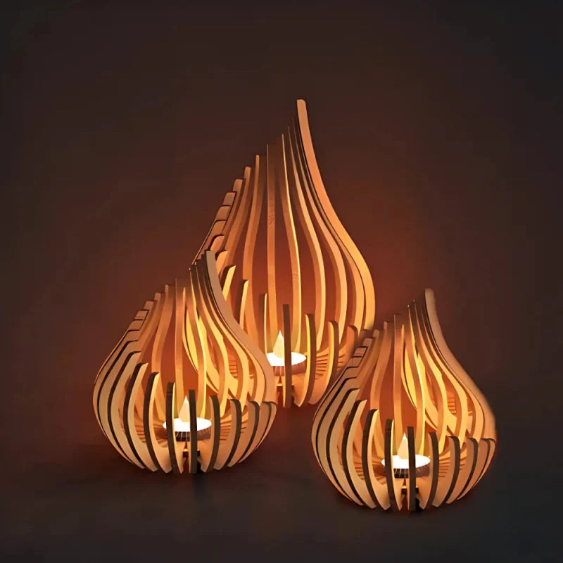 Teardrop Wooden Candle Holder 5