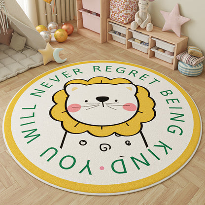 Round Faux Cashmere Rug 15