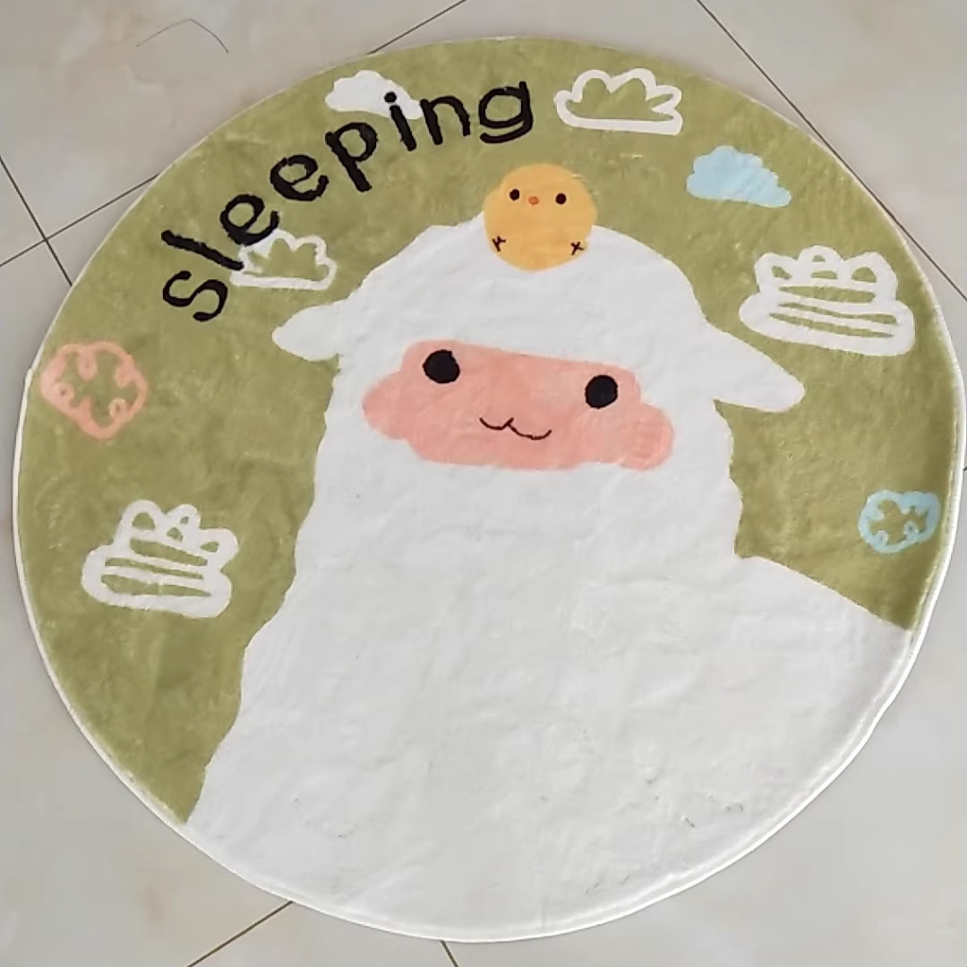 Round Faux Cashmere Play Rug 10