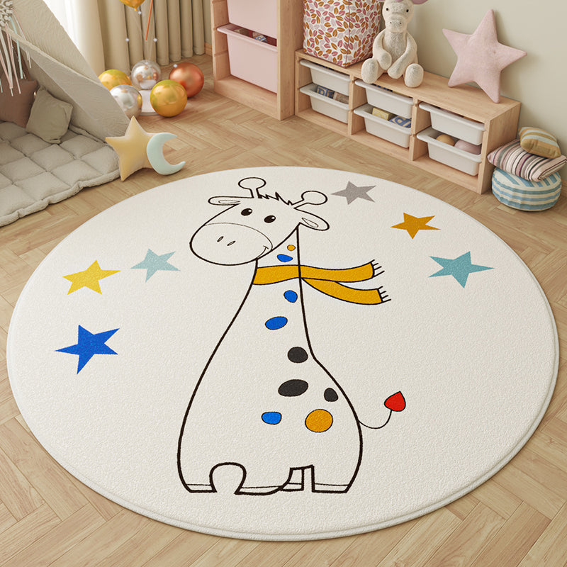 Round Faux Cashmere Play Rug 13