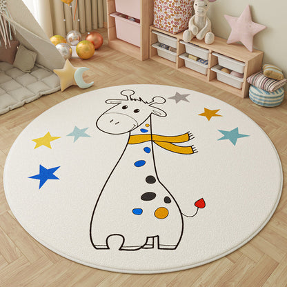 Round Faux Cashmere Play Rug 13