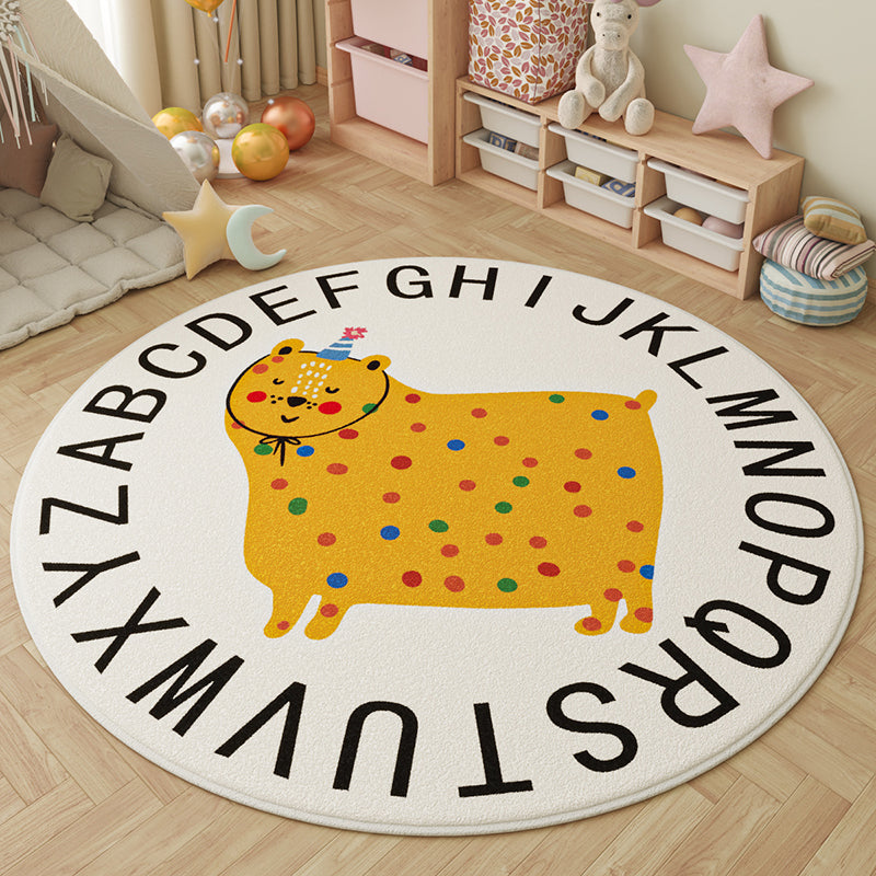 Round Faux Cashmere Play Rug 14