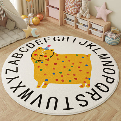 Round Faux Cashmere Play Rug 14
