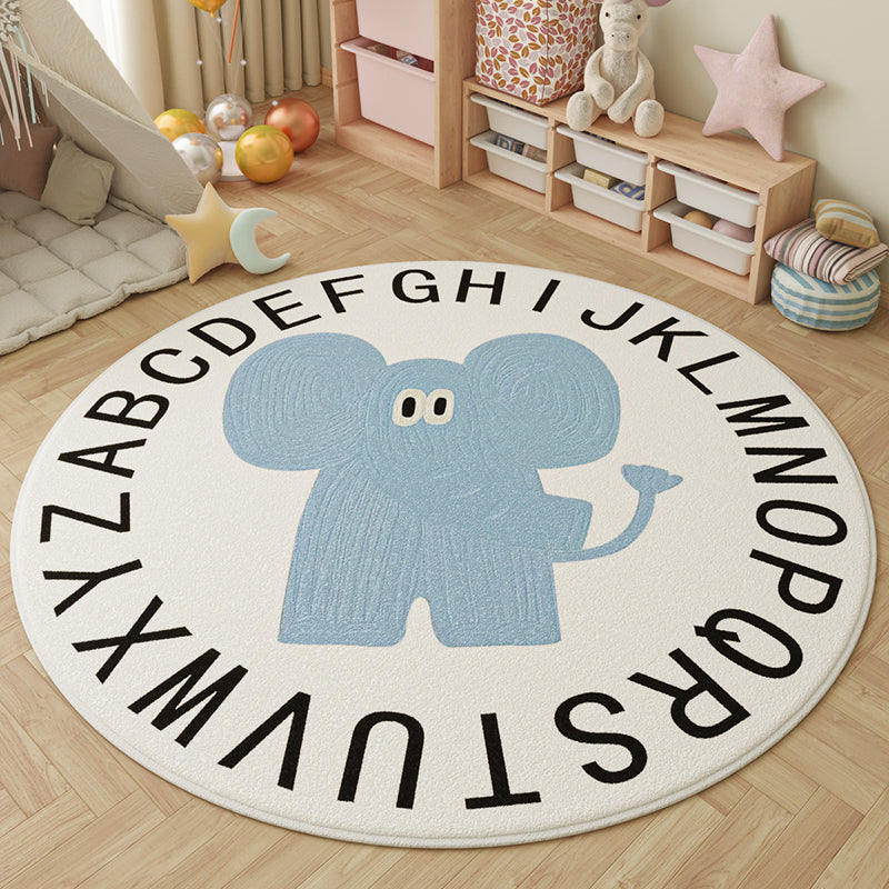 Round Faux Cashmere Play Rug 15