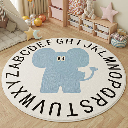 Round Faux Cashmere Play Rug 15