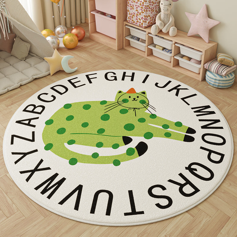 Round Faux Cashmere Play Rug 16
