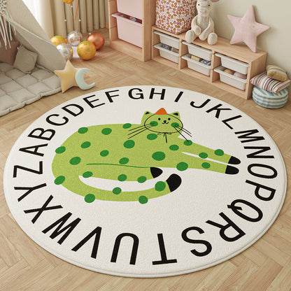 Round Faux Cashmere Play Rug 16