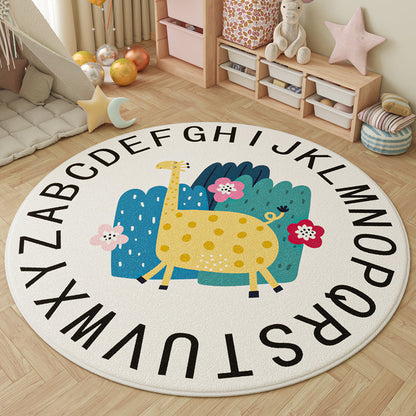 Round Faux Cashmere Play Rug 17