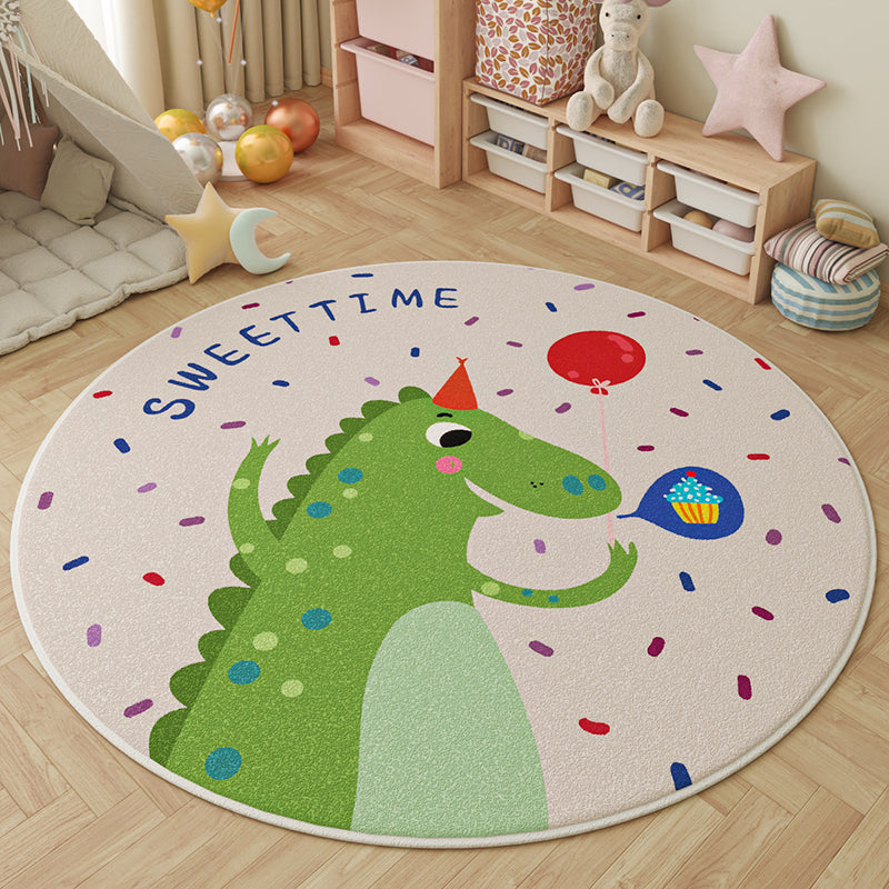 Round Faux Cashmere Play Rug 1