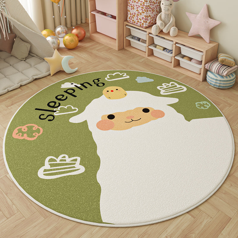 Round Faux Cashmere Play Rug 2