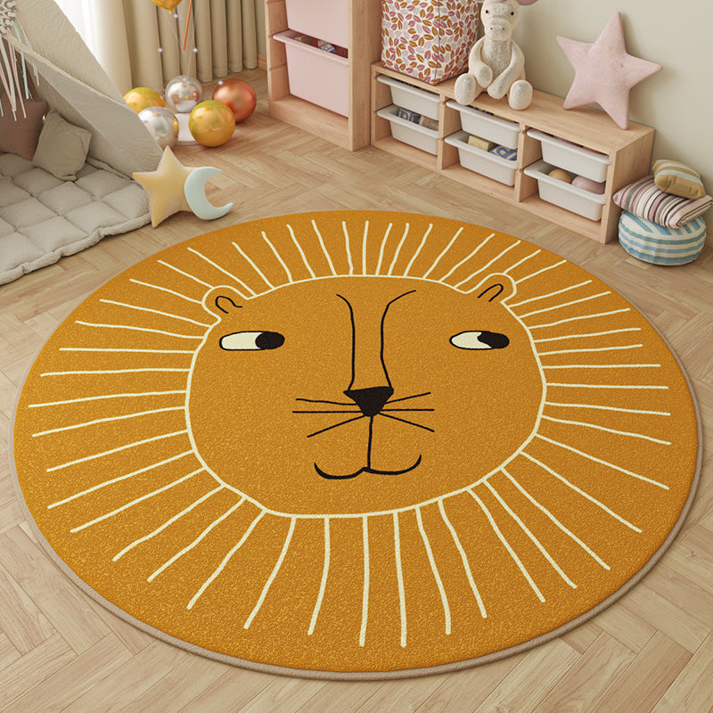 Round Faux Cashmere Play Rug 11