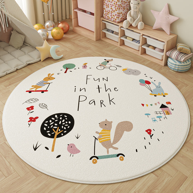 Round Faux Cashmere Play Rug 0