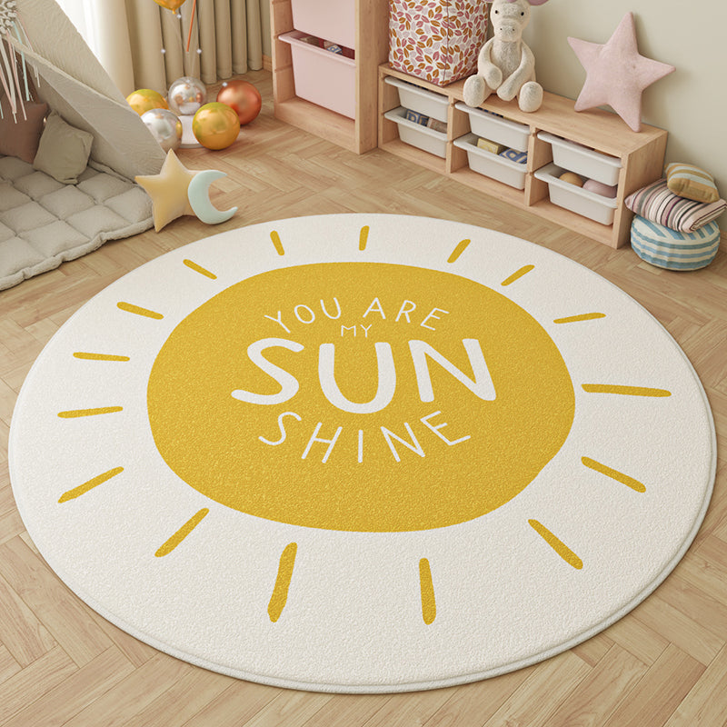Round Faux Cashmere Play Rug 12