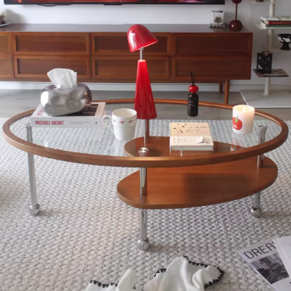 Oval Glass Coffee Table 11