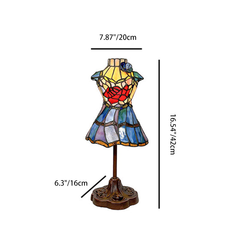 Stained Glass Gown Table Lamp 3