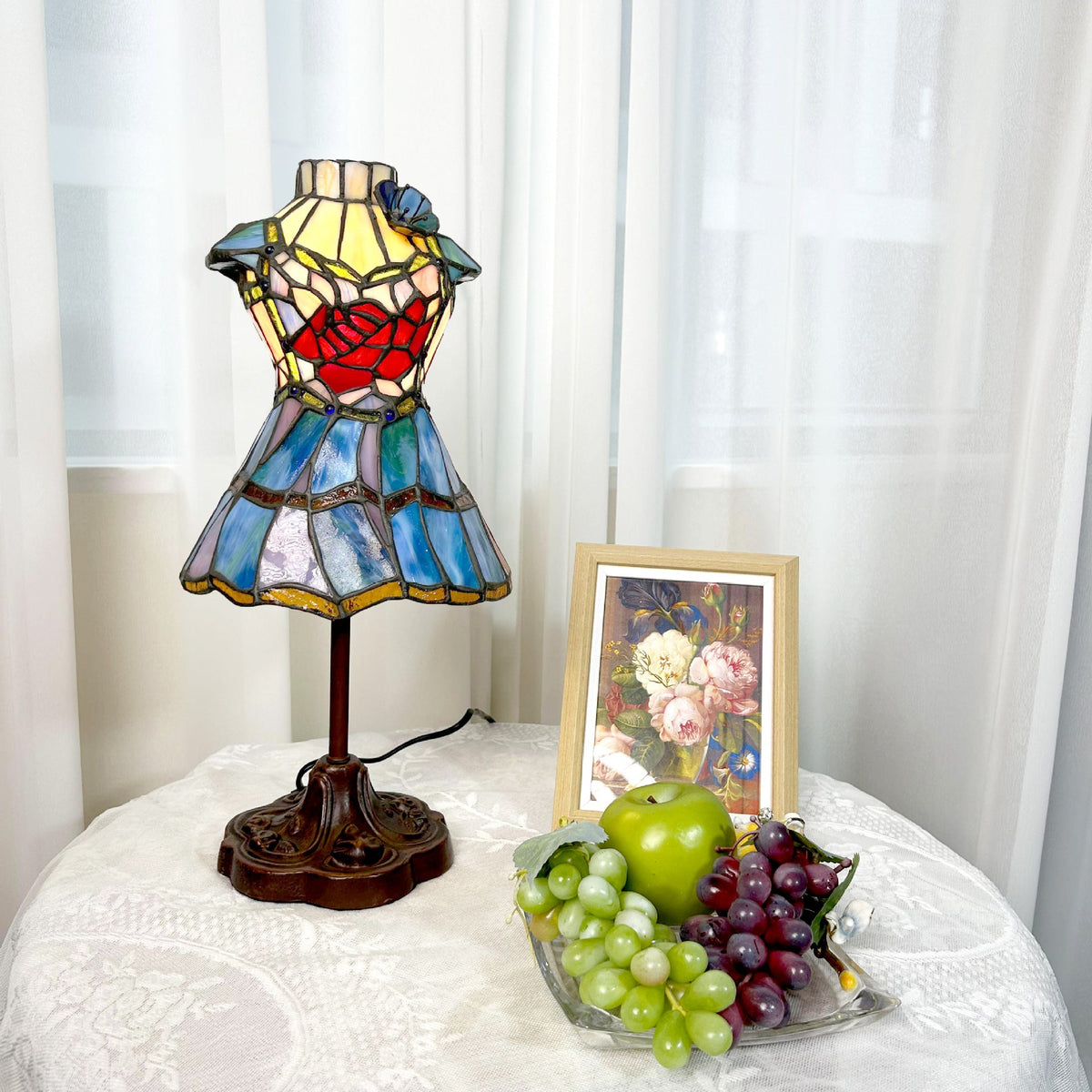 Stained Glass Gown Table Lamp 0
