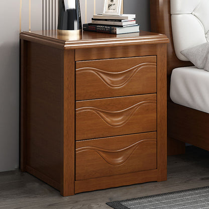 Solid Wood Lockable Nightstand 0