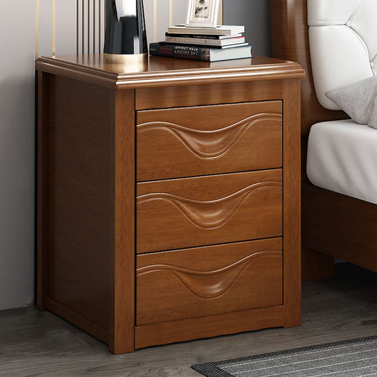 Solid Wood Lockable Nightstand 0