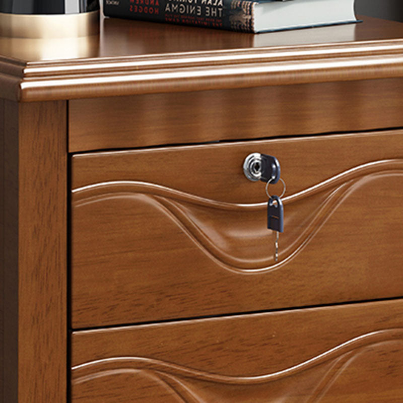 Solid Wood Lockable Nightstand 6