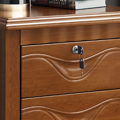 Solid Wood Lockable Nightstand 6