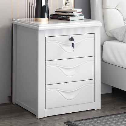 Solid Wood Lockable Nightstand 10