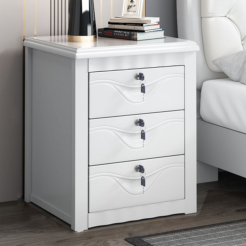 Solid Wood Lockable Nightstand 18