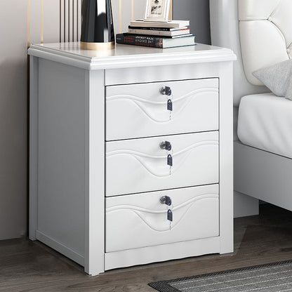 Solid Wood Lockable Nightstand 18