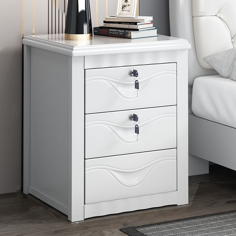 Solid Wood Lockable Nightstand 14