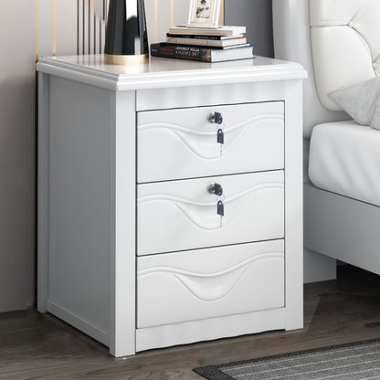 Solid Wood Lockable Nightstand 14