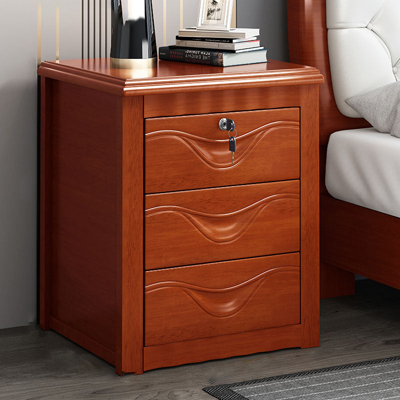 Solid Wood Lockable Nightstand 11
